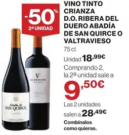 Supercor Vino tinto % crianza d.o. ribera del duero abadía de san quirce o valtravieso oferta