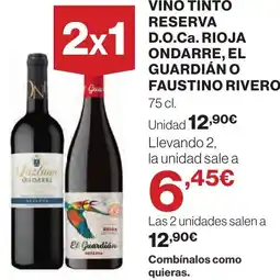 Supercor Vino tinto reserva d.o.ca. rioja ondarre, el guardian o faustino rivero oferta
