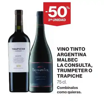 Supercor Vino tinto argentina malbec la consulta, trumpeter o trapiche oferta