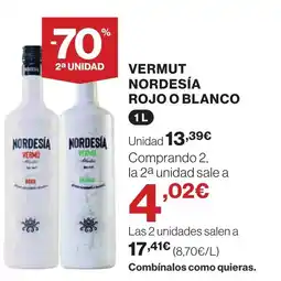 Supercor NORDESÍA Vermut rojo o blanco oferta