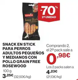 Supercor ROSEWOOD Snack en stick para perros adultos pequeños y medianos con pollo grain free oferta