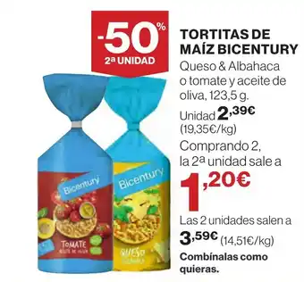 Supercor BICENTURY Tortitas de maíz oferta