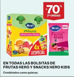 Supercor HERO KIDS En todas las bolsitas de frutas hero y snacks oferta