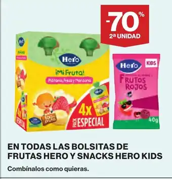 Supercor HERO KIDS En todas las bolsitas de frutas hero y snacks oferta