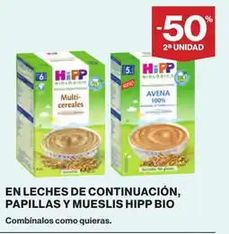 Supercor HIPP BIOLOGICO En leches de continuación, papillas y mueslis oferta
