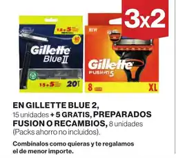 Supercor En gillette blue 2, 15 unidades +5 gratis, preparados fusion o recambios, 8 unidades oferta