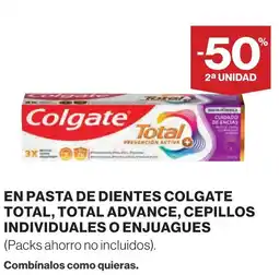 Supercor COLGATE En pasta de dientes total, total advance, cepillos individuales o enjuagues oferta