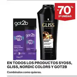 Supercor En todos los productos syoss, gliss, nordic colors y got2b oferta