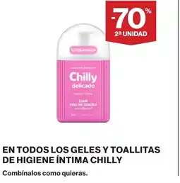 Supercor En todos los geles y toallitas de higiene íntima chilly oferta
