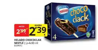 Supermercados MAS Helado Chococlak Nestlé 4 x 90ml oferta