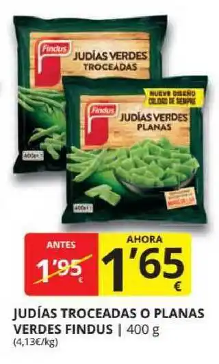 Supermercados MAS Judías Troceadas O Planas Verdes Findus 400g oferta