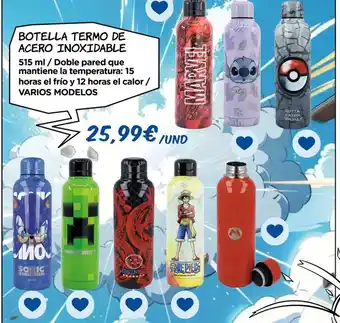 Juguettos Sonic - botella termo de acero inoxidable oferta