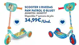 Juguettos Scooter 3 ruedas paw patrol o bluey oferta