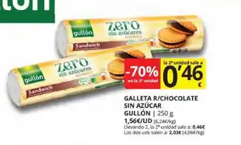 Supermercados MAS Gullón Galleta R-chocolate Sin Azúcar 250g oferta