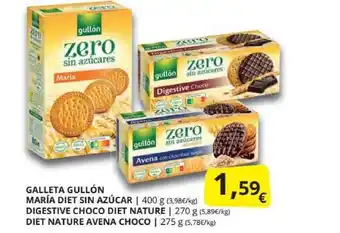 Supermercados MAS Galleta Gulló María Diet Sin Azúcar Digestive Choco Diet Nature Diet Nature Avena Choco 270g oferta