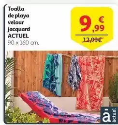 Alcampo Actuel - toalla de playa velour jacquard oferta