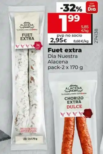 Maxi Dia Fuet Extra Dia Nuestra Alacena Pack-2 x 170 g oferta