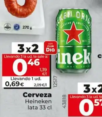 Maxi Dia Cerveza Heineken lata 33 cl 3x2 oferta