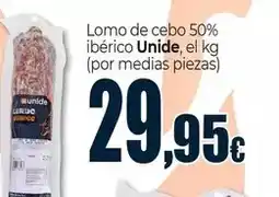 Unide Market Unide - lomo de cebo 50% ibérico oferta
