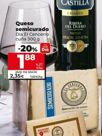 Maxi Dia Queso Semicurado Dia El Cencerro Cuña 300 g oferta