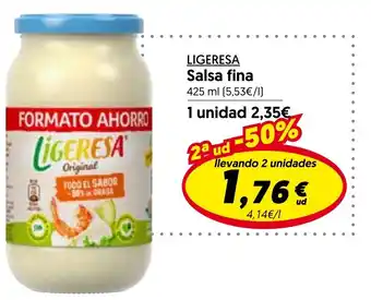 Hiper Usera LIGERESA Salsa fina oferta