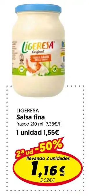 Hiper Usera LIGERESA Salsa fina oferta