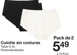 Zeeman Culotte sin costuras oferta