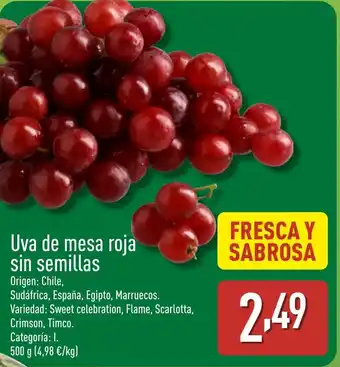 ALDI Uva de mesa roja sin semillas oferta