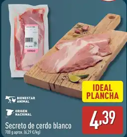 ALDI Secreto de cerdo blanco oferta