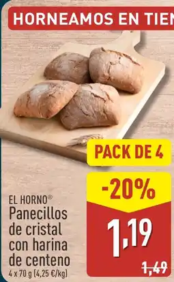 ALDI El horno panecillos de cristal con harina de centeno oferta