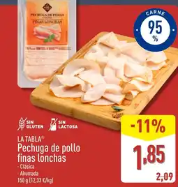 ALDI LA TABLA Pechuga de pollo finas lonchas oferta