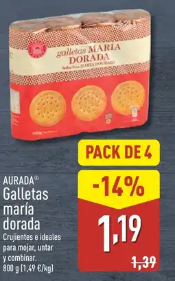 ALDI AURADA Galletas maría dorada oferta