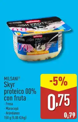 ALDI MILSANI Skyr proteico 00% con fruta oferta
