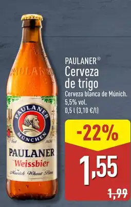 ALDI Paulaner cerveza de trigo oferta