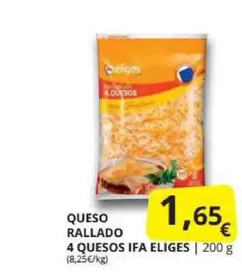 Supermercados MAS Eliges Queso Rallado 4 Queso Ifa 200g oferta