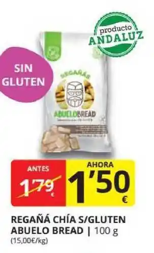 Supermercados MAS Regañá Ch7a S-gluten Abuelo Bread 100g oferta