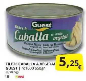 Supermercados MAS Filete Caballa A. Vegetal Guest oferta