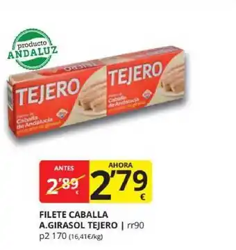 Supermercados MAS Filete Caballa A. Girasol Tejero oferta