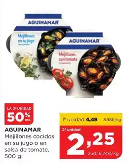Alimerka Aguinamar - mejillones cocidos en su jugo o en salsa de tomate oferta