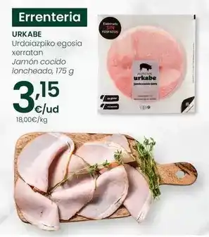 Eroski Urkabe - jamón cocido loncheado oferta