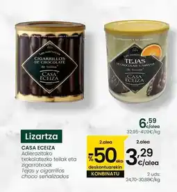 Eroski Casa eceiza - tejas y cigarrillos choco oferta