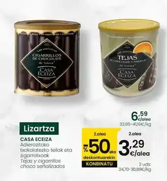 Eroski Casa eceiza - tejas y cigarrillos choco oferta