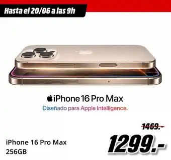 MediaMarkt Apple - iphone 16 pro max 256gb oferta