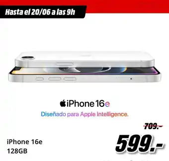 MediaMarkt Apple - iphone 16e 128gb oferta