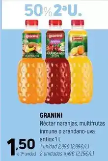 Coviran Granini - néctar naranjas, multifrutas inmune o arandano-uva antiox oferta