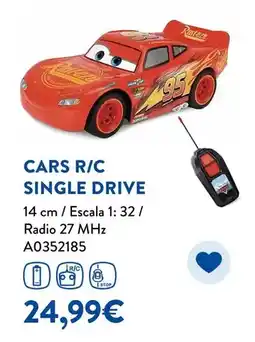 Juguettos Cars r/c single drive oferta