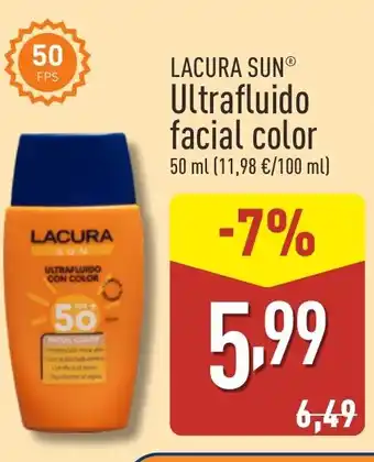 ALDI LACURA Sun Ultrafluido facial color oferta