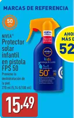 ALDI NIVEA Protector solar infantil en pistola FPS 50 oferta