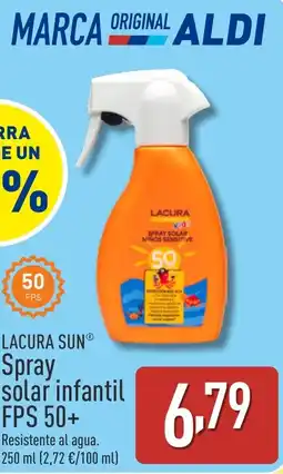 ALDI LACURA Sun Spray solar infantil FPS 50+ oferta