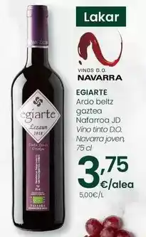 Eroski Egiarte - vino tinto d.o. navarra joven oferta